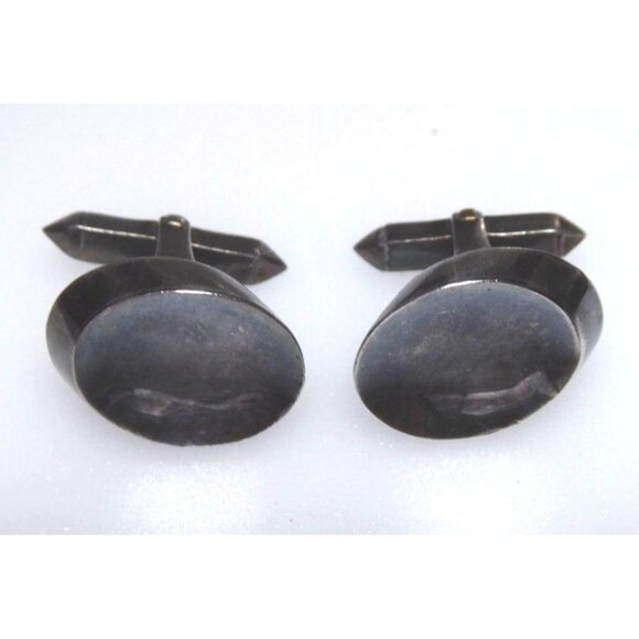 Vintage Antonio Pineda 970 Silver Concave Oval Cufflinks - Picture 9 of 16